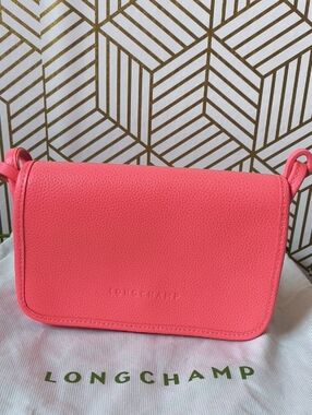 Longchamp  Pink Leather Crossbody Bag